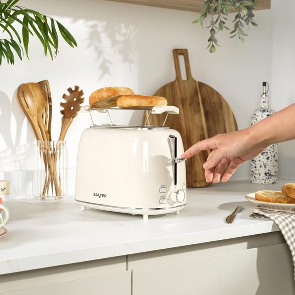 SALTER RETRO 2 SLICE TOASTER - CREAM