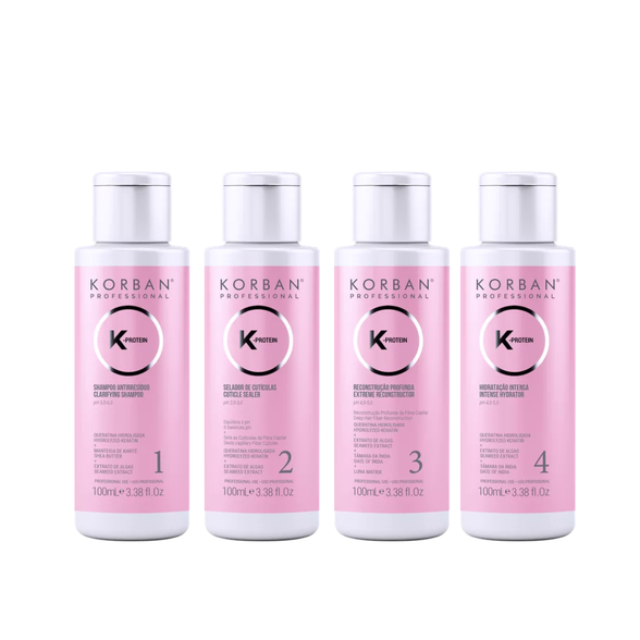 Korban K-Protein intensyvus atstatomasis ir drėkinamasis kelioninis rinkinys plaukams