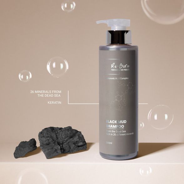 Reborn Black Mud Shampoo juodojo molio šampūnas, 500 ml.