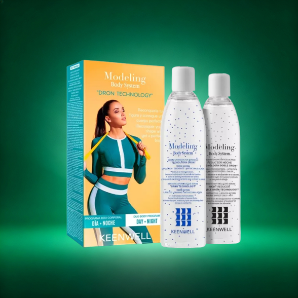 Keenwell Modeling Body System Dron Technology rinkinys Nr.2: liporedukcinis serumas 250 ml + anticeliulitinis naktinis seruams 250 ml.