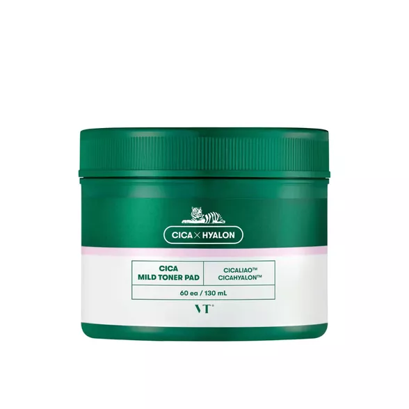 VT Cosmetics - CICA Mild Toner Pad - Exfoliating Face Pads with Centella and Salicylic Acid 60pcs/130m