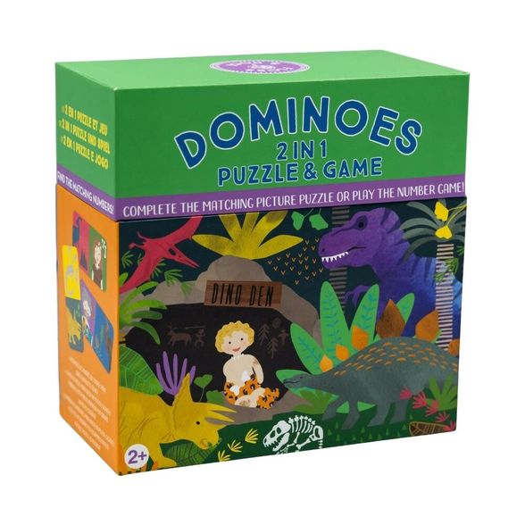 Floss & Rock 2in1 žaidimas domino-dėlionė, dinozaurai