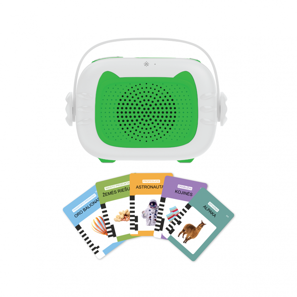 Yes For Skills Skilsas muzikos grotuvas vaikams su mikrofonu ir šnekančiomis kortelėmis (su įrašytomis lietuviškomis dainomis ir pasakomis)