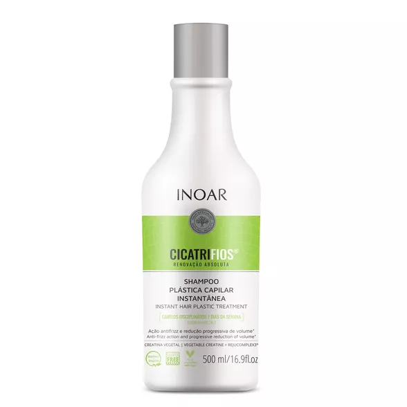 Inoar CicatriFios Shampoo plauko struktūrą atkuriantis šampūnas, 500 ml.