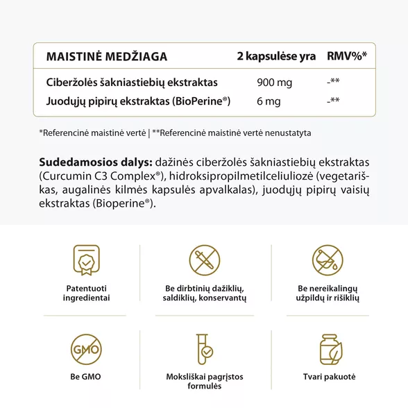 Avel kurkuminas C3 Complex® su BioPerine®, 60 kapsulių