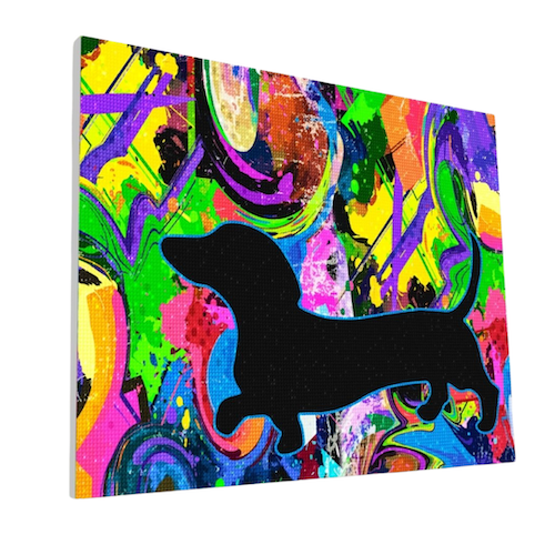 Splat Planet Diamond Painting, Dachshund