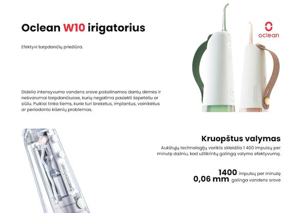 Oclean Oral W10  irigatorius, žalias
