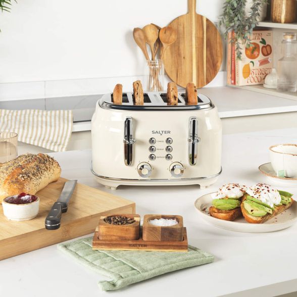 SALTER RETRO 4 SLICE TOASTER- CREAM