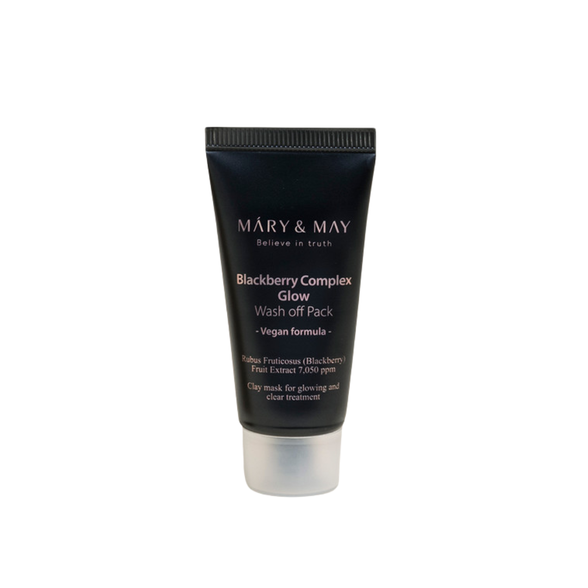 Mary&May Vegan Blackberry Complex Glow Wash Off Pack molio kaukė su juodųjų serbentų ekstraktu, 30 g.
