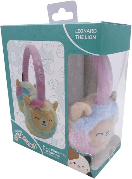 Squishmallows Plush Bluetooth Headphones belaidės vaikiškos ausinės, Leonard