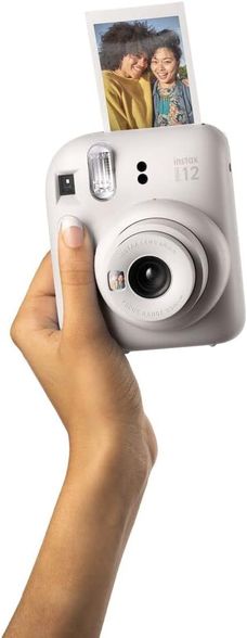 Fujifilm Instax Mini 12 Film Camera, White + Instax Mini Glossy Paper, 10 Pcs.