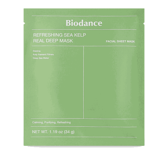Biodance Refreshing Sea Kelp Real  Deep Mask raminanti ir drėkinanti veido kaukė, 1 vnt.