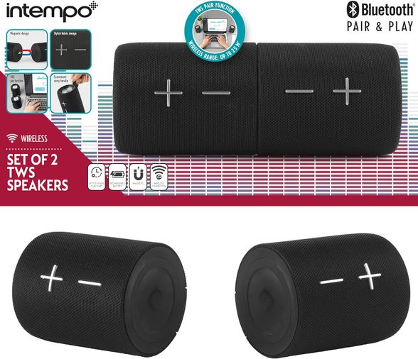 Intempo TWS Wireless Speakers, Set Of 2