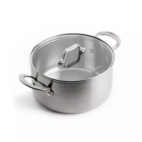 Mauviel 1830 puodas su stikliniu dangčiu, 24 cm
