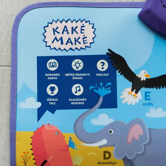 EDUKACINIS ŽAIDIMAS KAKĖ MAKĖ KALBANČIOS RAIDĖS IR GYVŪNAI