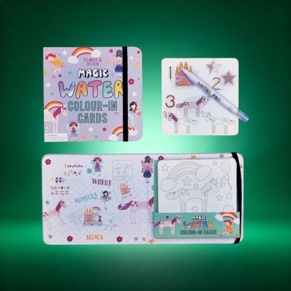 Kortelių rinkinys vienaragis su vandeniniu markeriu