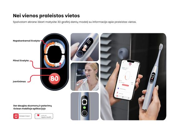Oclean X Pro Digital elektrinis dantų šepetėlis, violetinis