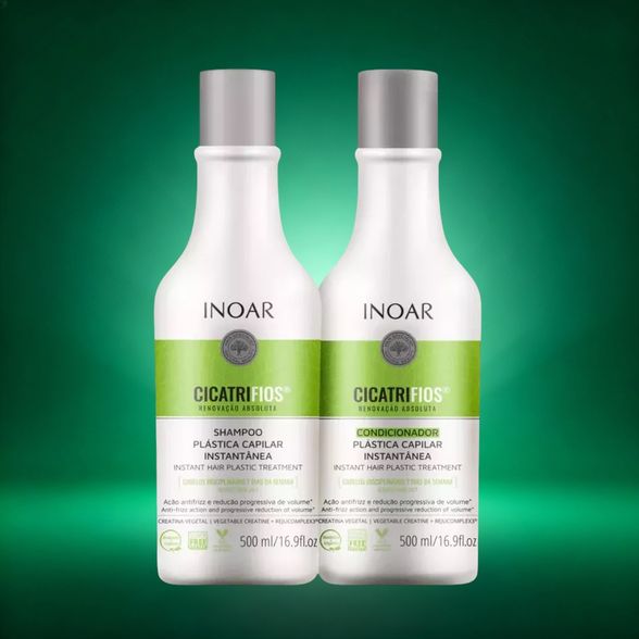 Inoar CicatriFios Duo Kit plauko struktūrą atkuriantis priemonių rinkinys, 2x500 ml.