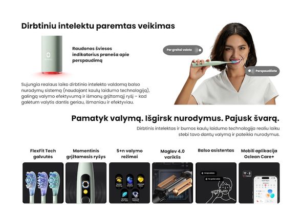 Oclean X Ultra Set elektrinis dantų šepetėlis, žalias