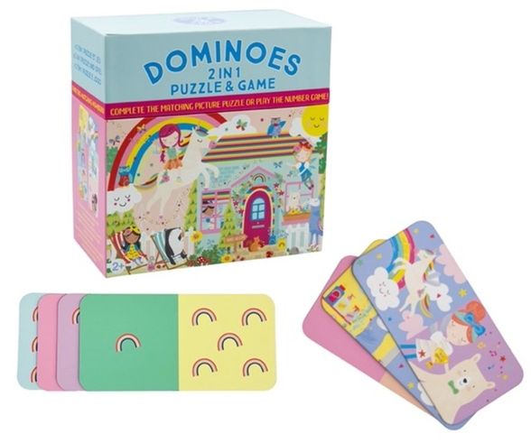 Floss & Rock 2in1 žaidimas domino-dėlionė, vaivorykštės fėja