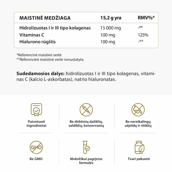 Avel hidrolizuotas kolagenas 15 000, 410 g.