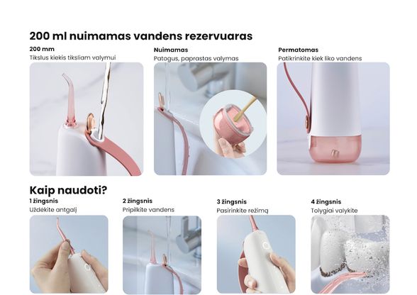 Oclean Oral W10  irigatorius, rožinis