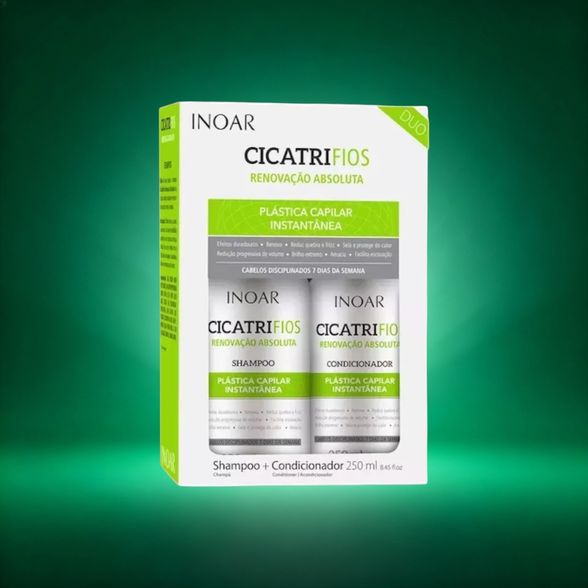 Inoar CicatriFios Duo Kit plauko struktūrą atkuriantis priemonių rinkinys, 2x250 ml.