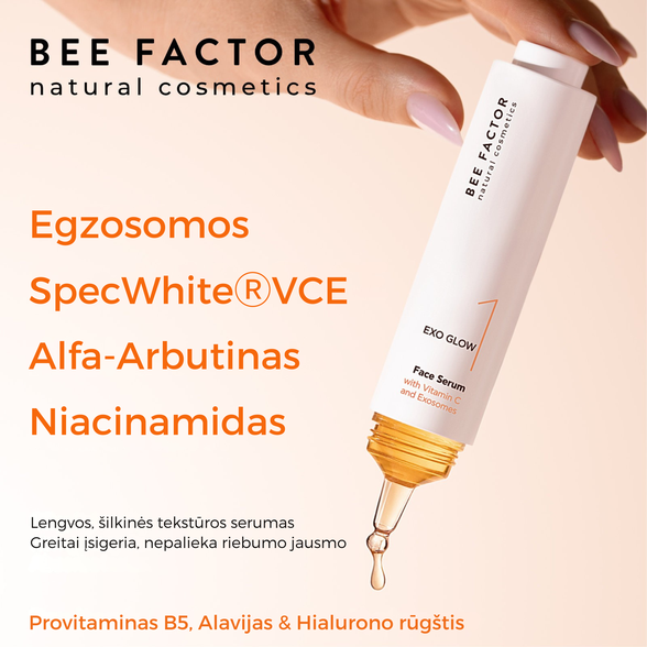Bee Factor Exo Glow veido serumas su egzosomomis, 30 ml.