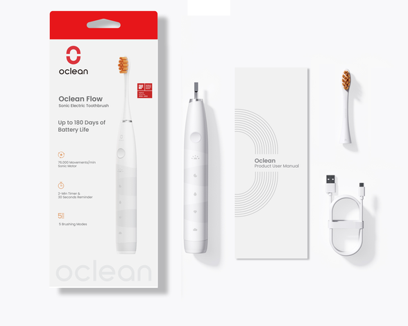 Oclean Flow elektrinis dantų šepetėlis, baltas