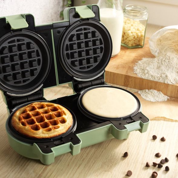 G&P DOUBLE MINI WAFFLE MAKER GREEN