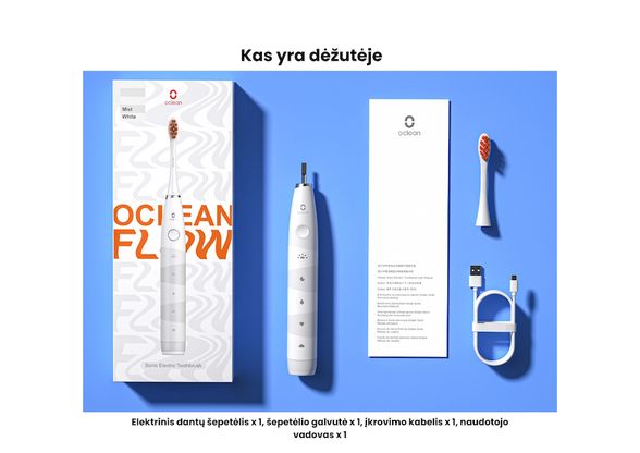 Oclean Flow elektrinis dantų šepetėlis, baltas