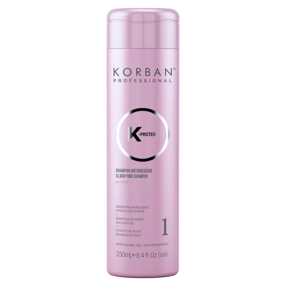 Korban K-Protein Clarifying Shampoo -1 valomasis plaukų šampūnas, 250 ml.