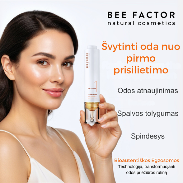 Bee Factor Exo Glow veido serumas su egzosomomis, 30 ml.