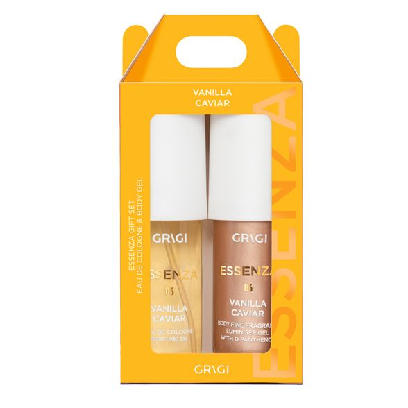 Grigi Essenza kūno dulksna ir žvilgantis kūno gelis, Vanilla Caviar, No06, 2x90 ml.