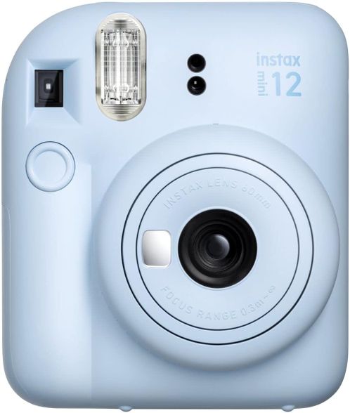 Fujifilm Instax Mini 12 Film Camera, Blue + Instax Mini Glossy Paper, 10 Pcs.