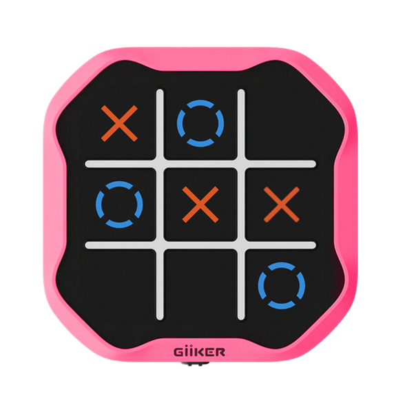 Giiker Tic Tac Toe interaktyvi konsolė susikaupimui ir atminčiai gerinti, rožinė