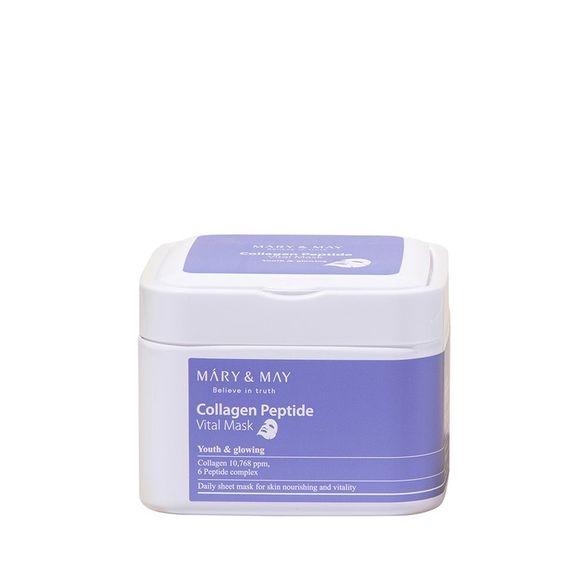 Mary&May Collagen Peptide Vital  Mask lakštinės veido kaukės, 30 vnt.