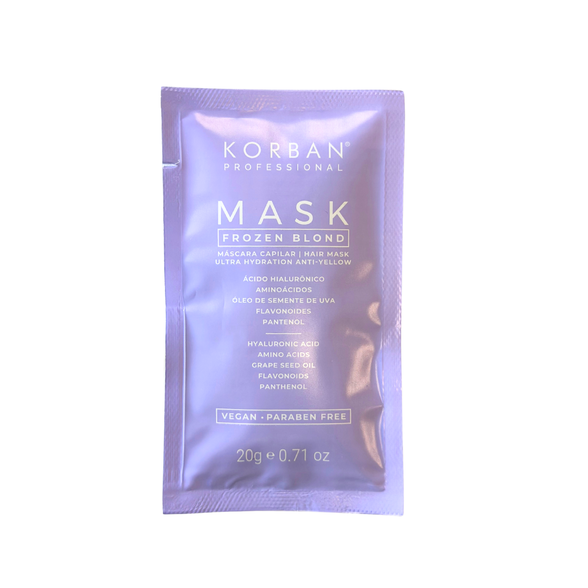 Korban Mask Blond Frozen neutralizuojanti kaukė šviesiems plaukams, 20 ml.