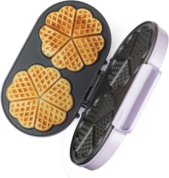DOUBLE HEART SHAPED WAFFLE MAKER