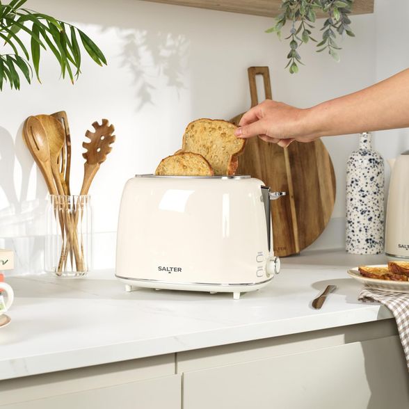 SALTER RETRO 2 SLICE TOASTER - CREAM