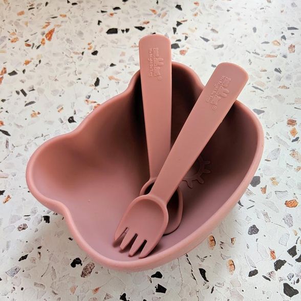 We might be tiny Fork & Spoon įrankių komplektas, šviesiai rožinis