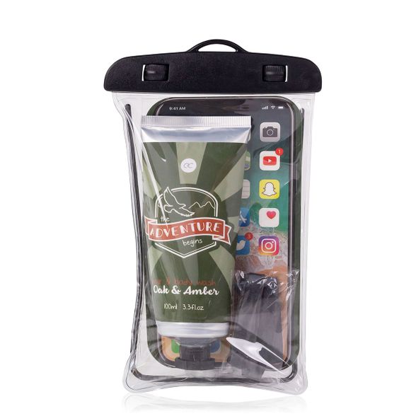 Bath set ADVENTURE COLLECTION in waterproof cell Phone pouch, incl. 100ml hair & body wash, fragrance: