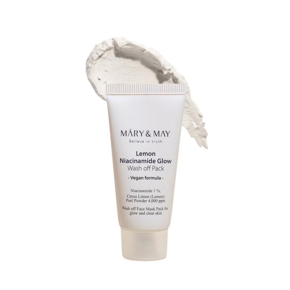 Mary&May Lemon Niacinamide Glow Wash Off Pack skaistinanti molio kaukė, 30 g.