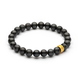 Mars Amber Bracelet, Matte With Gold Plated Silver Bead